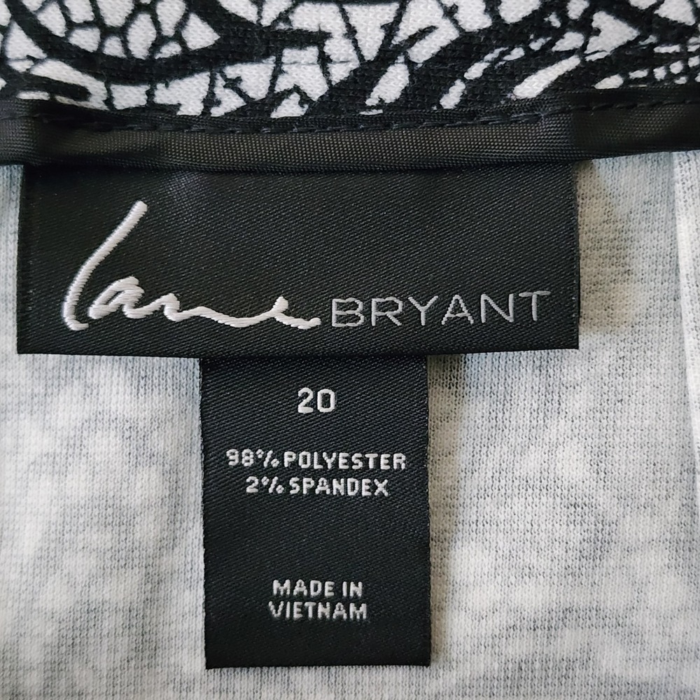 Lane Bryant Skirt Womens Plus Size 20 Black‎ White Paisley Floral Comfort Waist - Picture 3 of 7